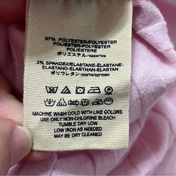 Free People Centeral Park Button Up Baby Pink Blouse Top Women's Size L - Picture 9 of 9